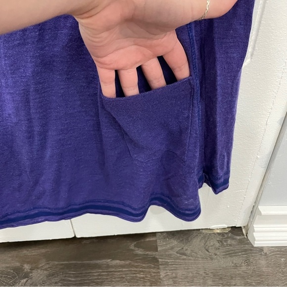Athleta Purple Linen Silk Blend Tunic Long Sleeve Shirt - Picture 4 of 10